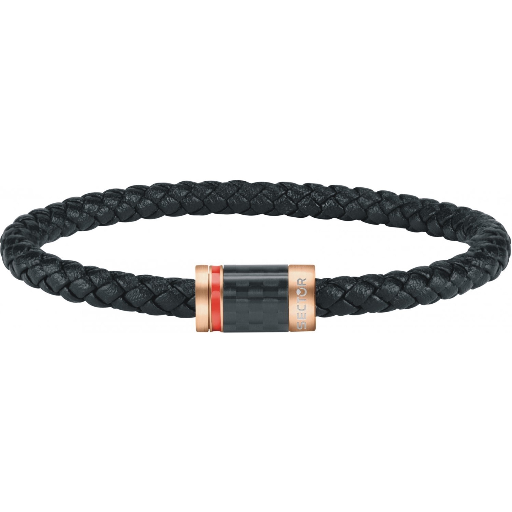 Bratara Sector SZV47, barbateasca, inox, piele, fibra carbon