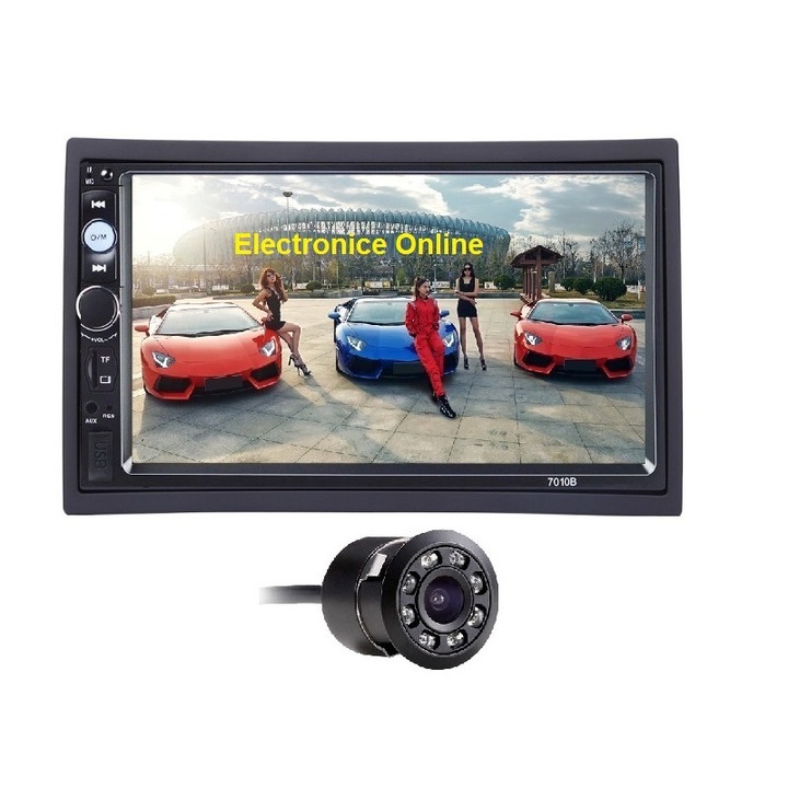Mp5 player auto 7010B, Rama, Bluetooth, Navigatie MirrorLink, Camera marsarier