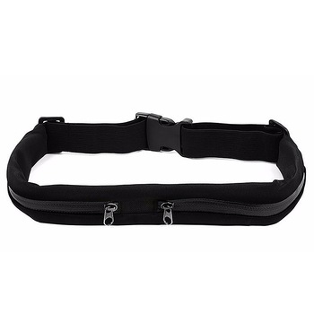 Borseta sport pentru alergat compartimentata cu buzunare pentru telefon mobil si accesorii, centura elastica si reglabila, Negru, BBL908 Borseta sport pentru alergat compartimentata cu buzunare pentru telefon mobil si accesorii, centura elastica si reglabila, Negru, BBL908