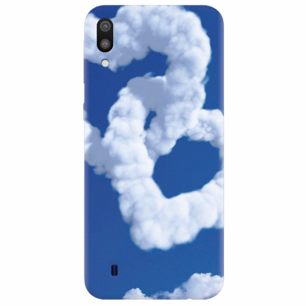 Husa silicon pentru Samsung Galaxy M10, Heart Shaped Clouds Blue Sky