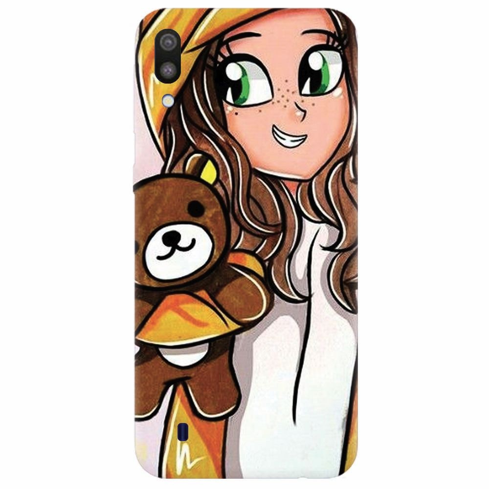 Husa silicon pentru Samsung Galaxy M10, Girl With Little Bear