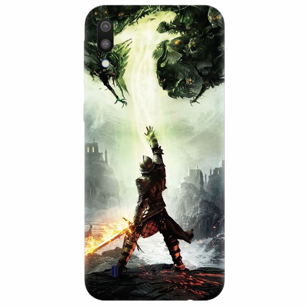 Husa silicon pentru Samsung Galaxy M10, Green Dragon