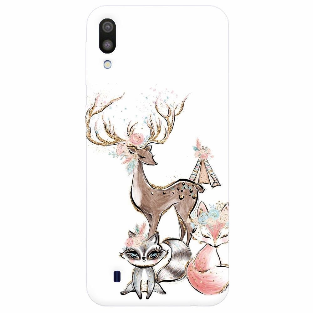 Husa silicon pentru Samsung Galaxy M10, Foxs And Deer