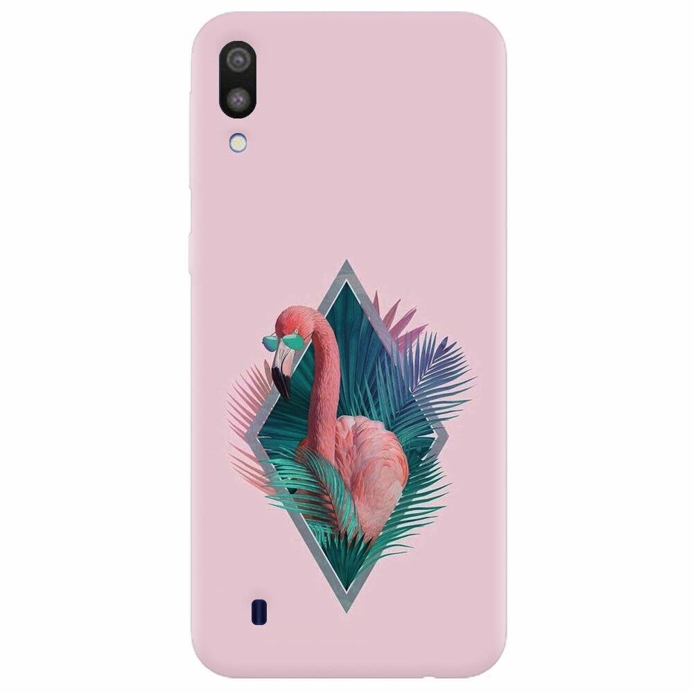 Husa silicon pentru Samsung Galaxy M10, Flamingo With Sunglass