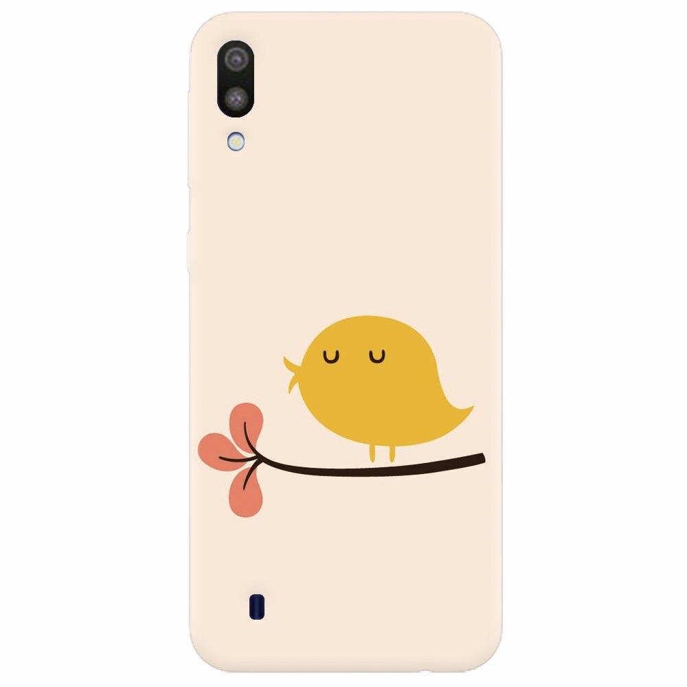 Husa silicon pentru Samsung Galaxy M10, Flat Minimal Cute Bird Illustration