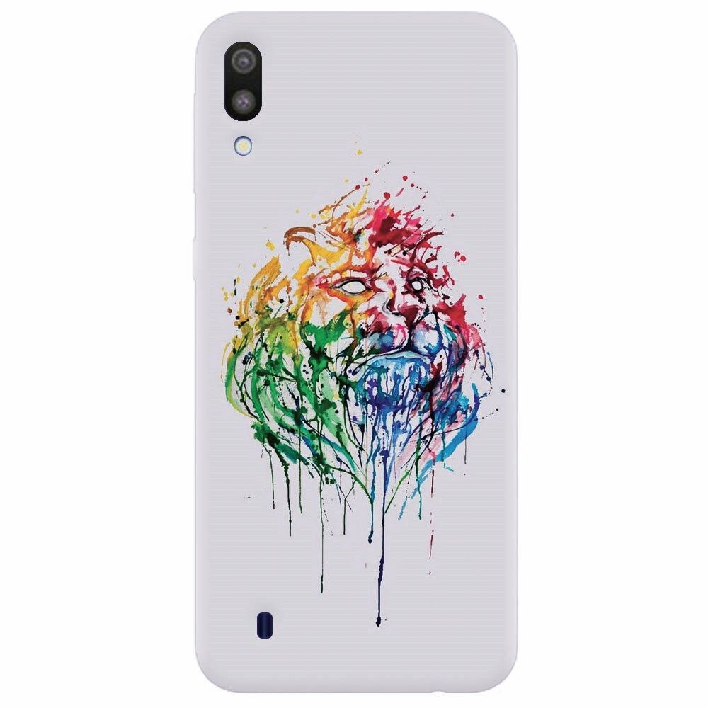 Husa silicon pentru Samsung Galaxy M10, Paint Illustration Lion Head