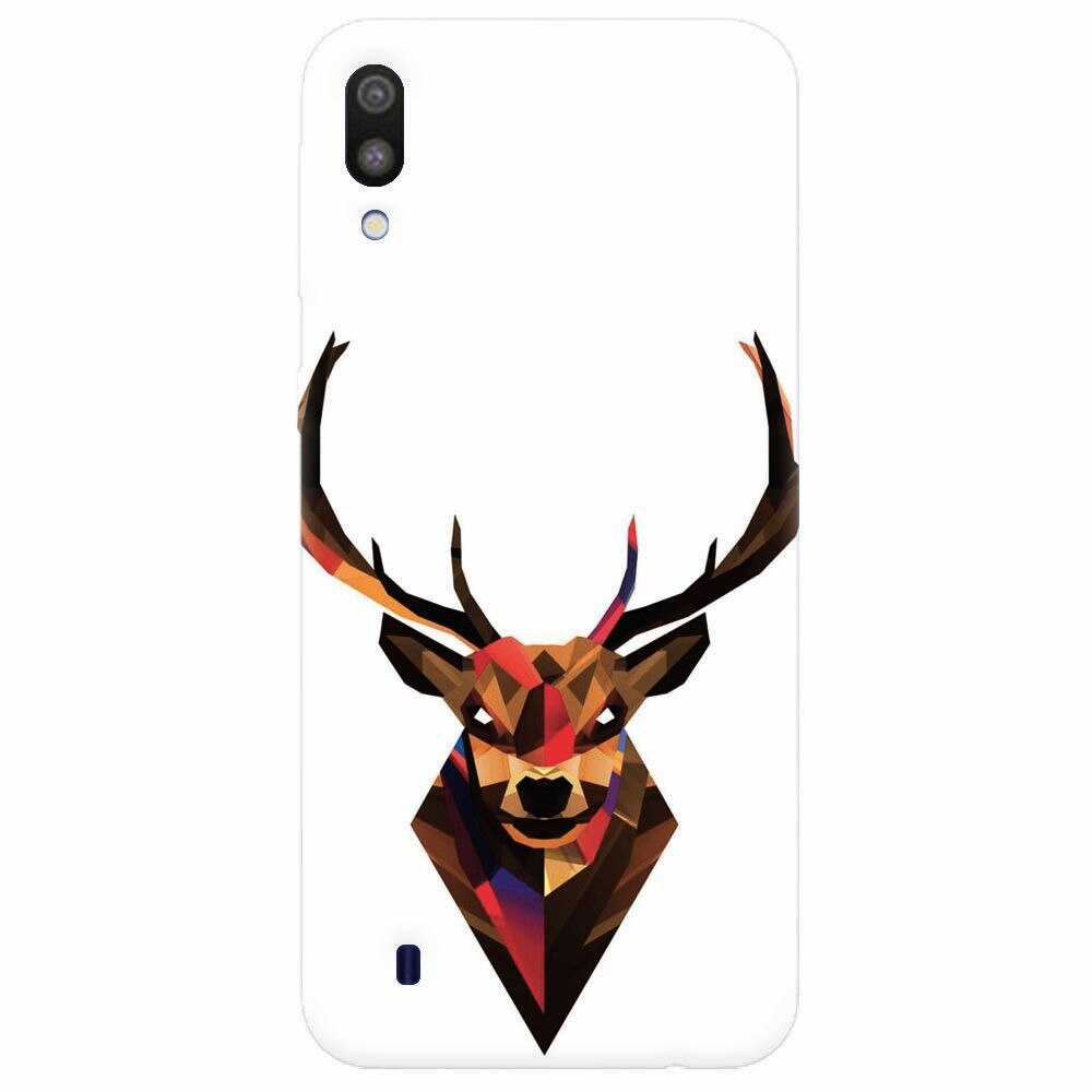 Husa silicon pentru Samsung Galaxy M10, Geometric Tibetan Antelope