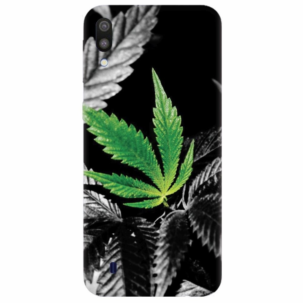 Husa silicon pentru Samsung Galaxy M10, Trippy Pot Leaf Green