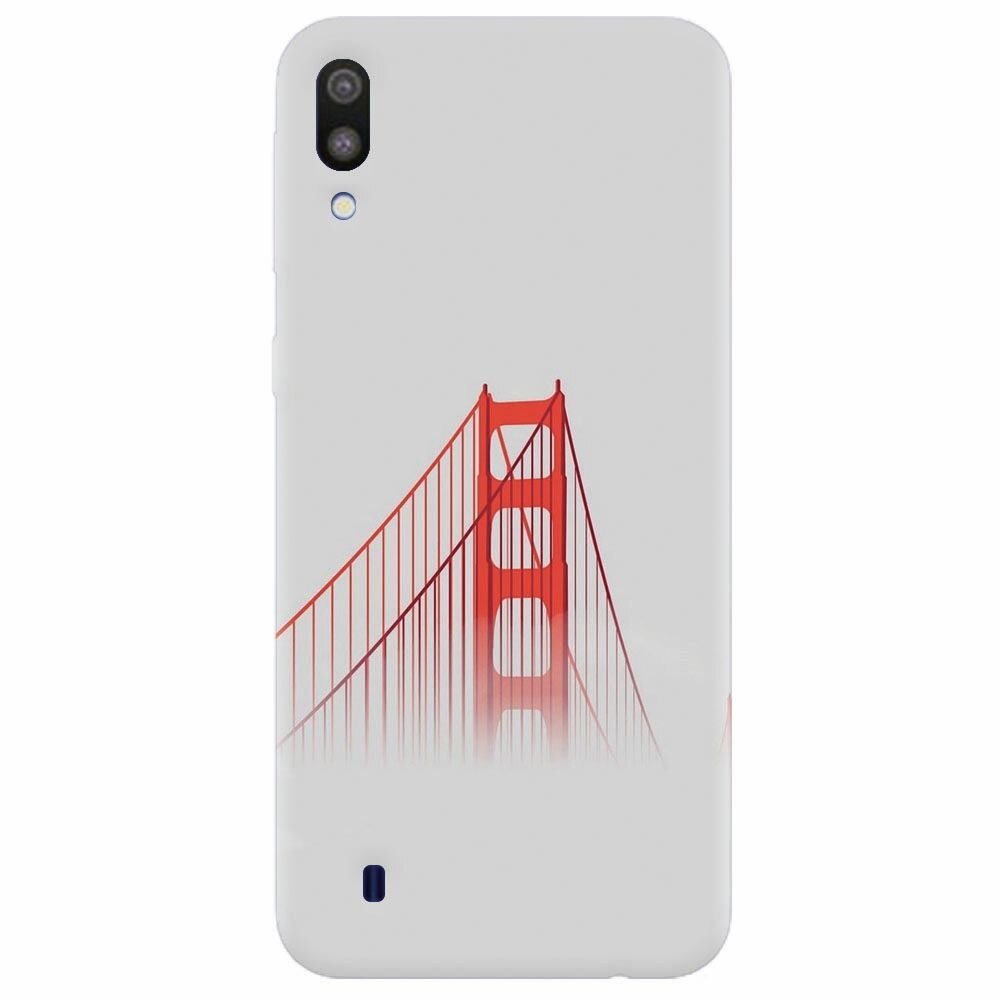 Husa silicon pentru Samsung Galaxy M10, Red Bridge In Clouds