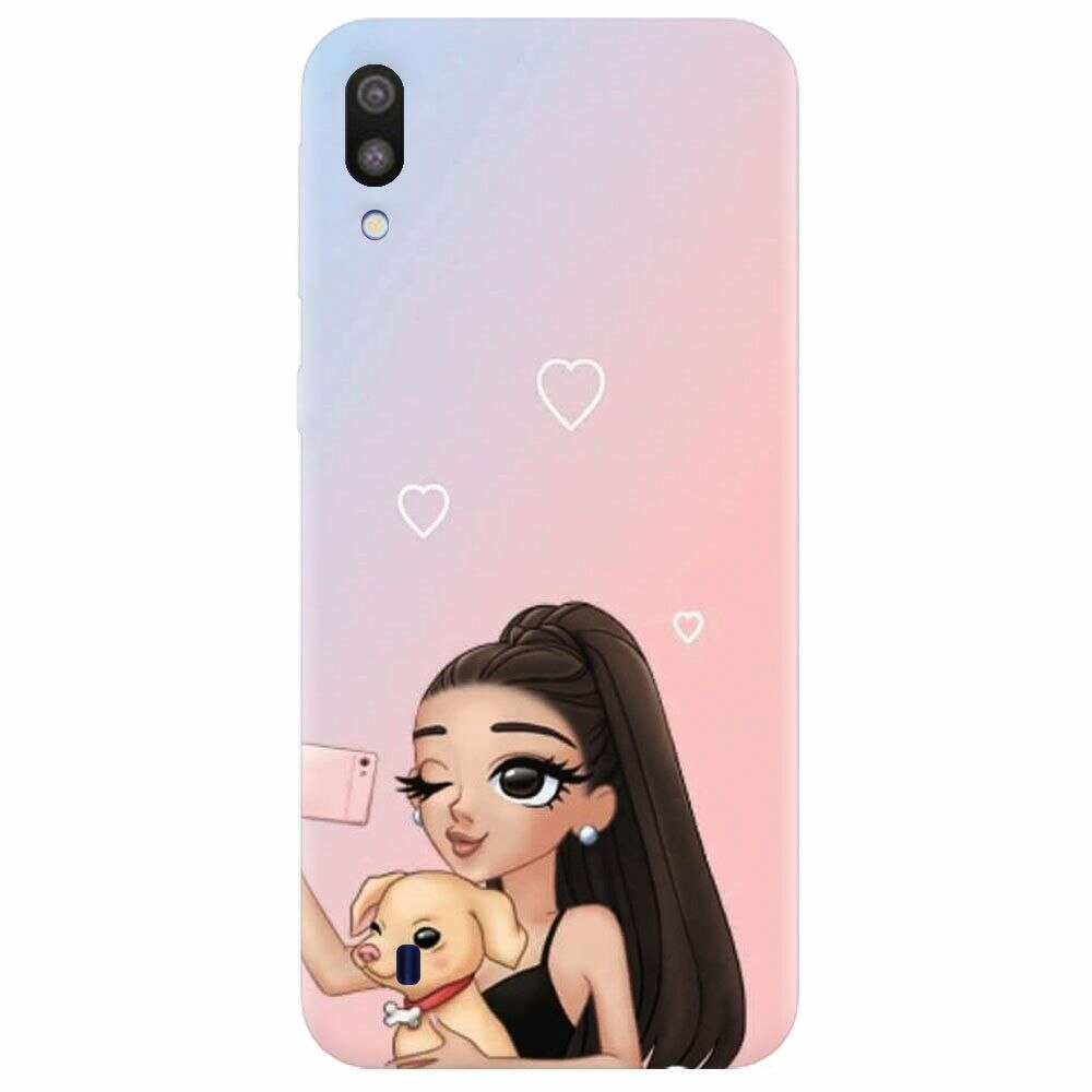 Husa silicon pentru Samsung Galaxy M10, Selfie With Sweet Dog