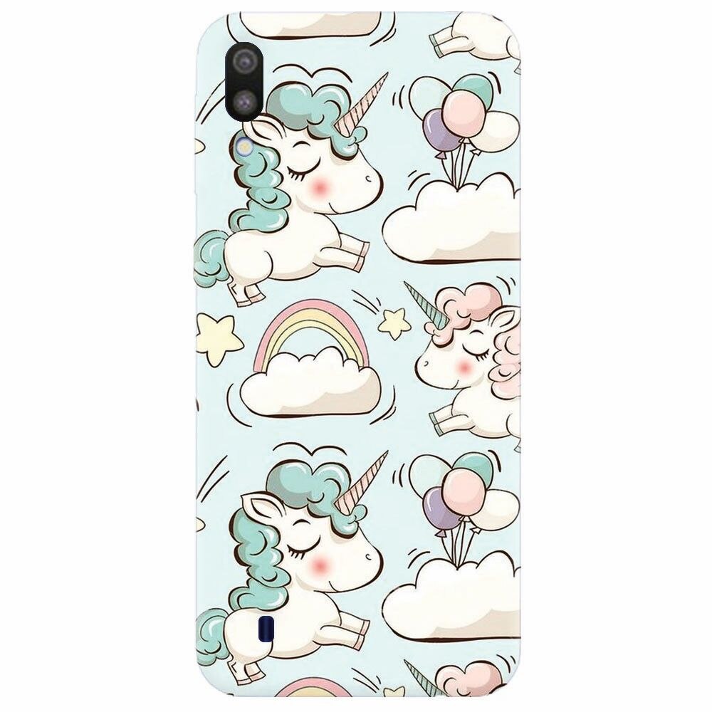 Husa silicon pentru Samsung Galaxy M10, Unicorns And Clouds