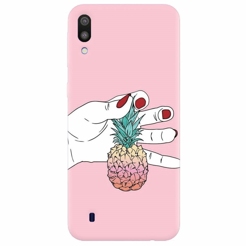 Husa silicon pentru Samsung Galaxy M10, Rainbow Pinepple