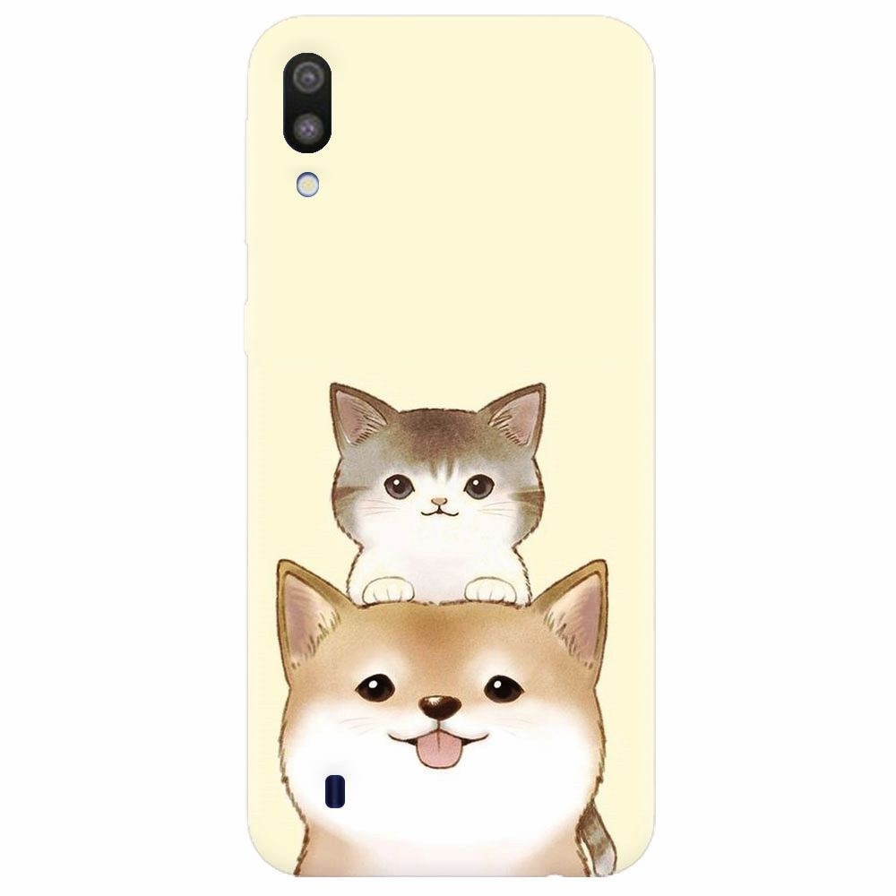 Husa silicon pentru Samsung Galaxy M10, Two Cat