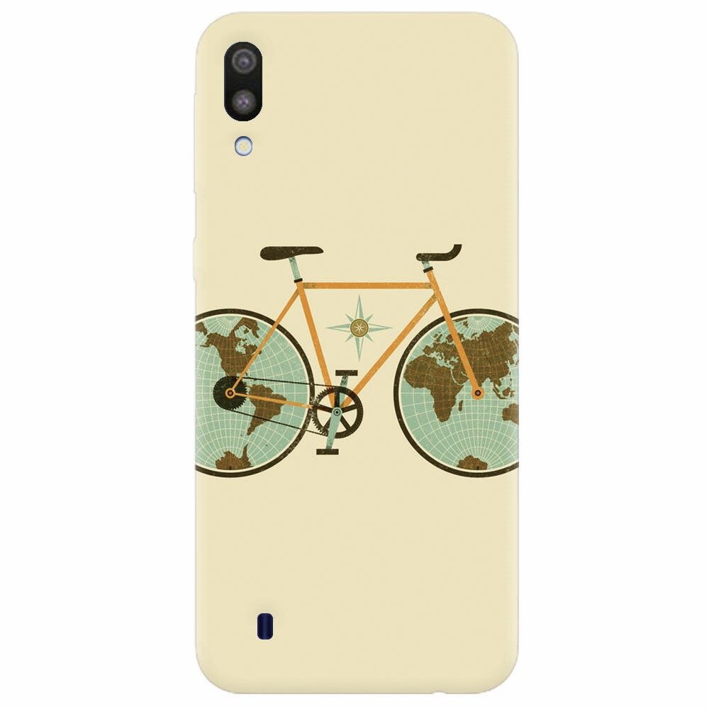 Husa silicon pentru Samsung Galaxy M10, Retro Bicycle Illustration