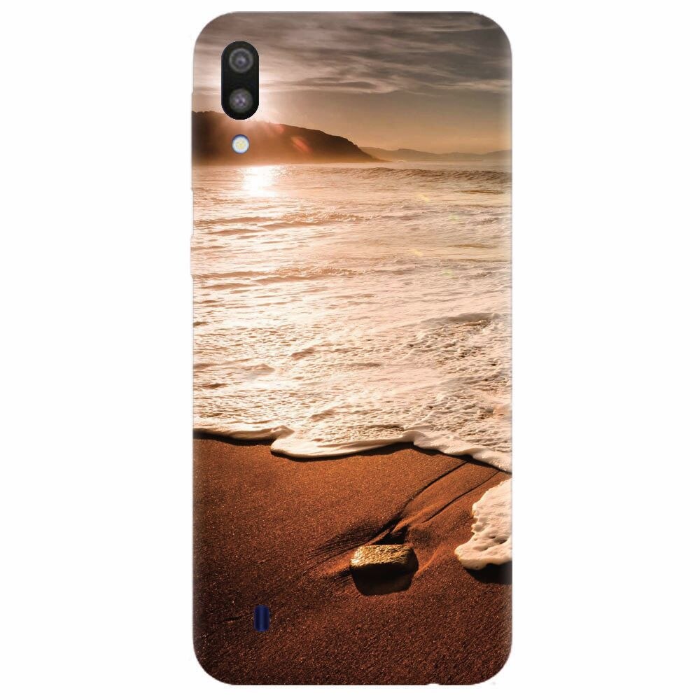 Husa silicon pentru Samsung Galaxy M10, Sunset Foamy Beach Wave