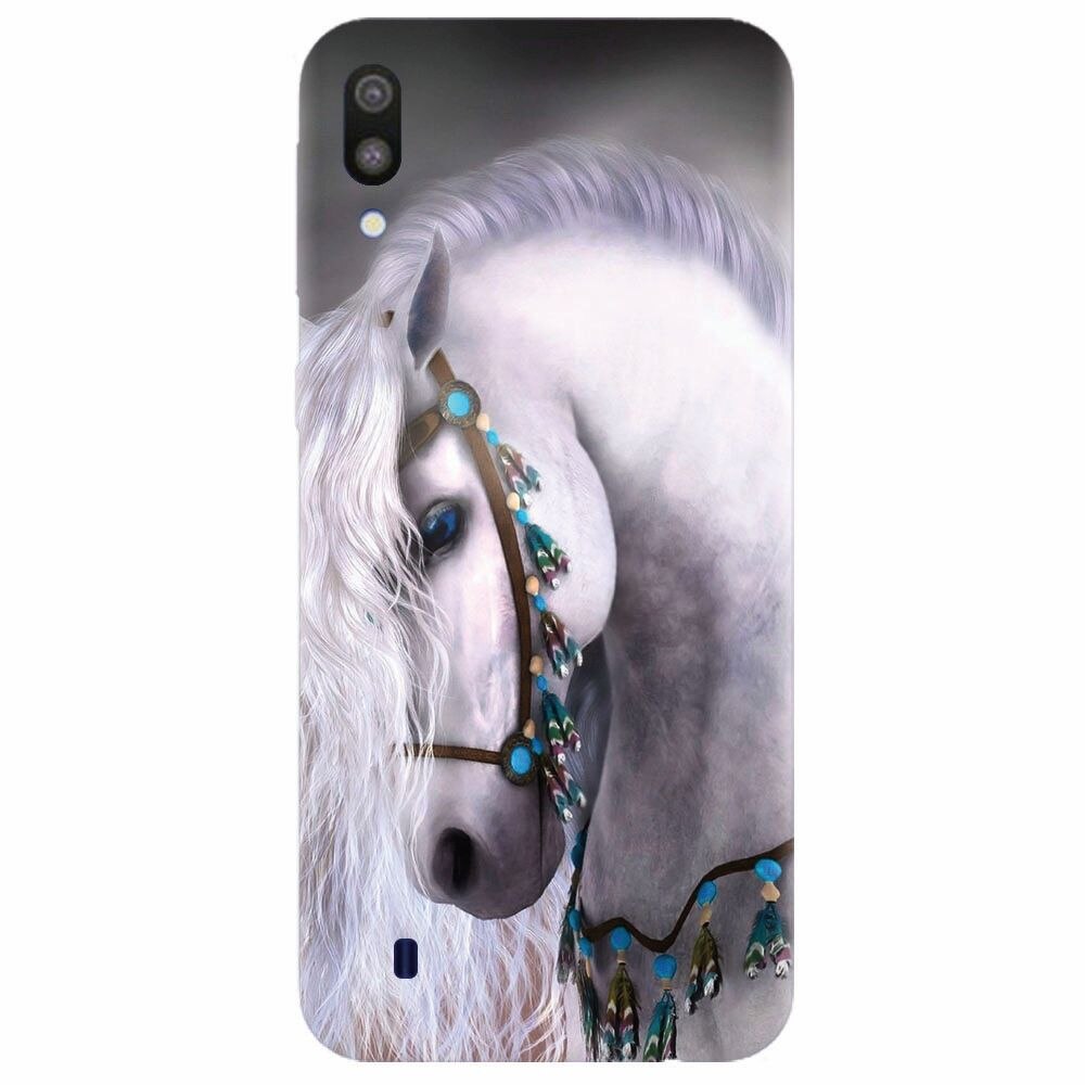 Husa silicon pentru Samsung Galaxy M10, White Horse