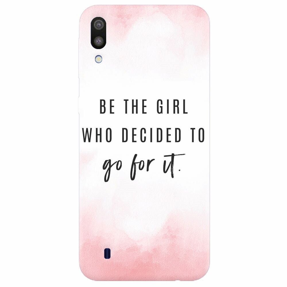 Husa silicon pentru Samsung Galaxy M10, Quotes Pink