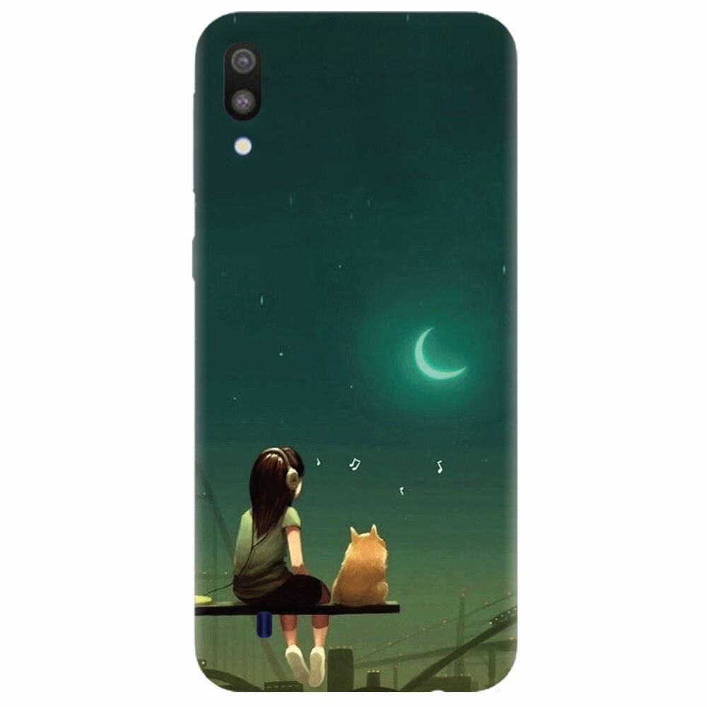 Husa silicon pentru Samsung Galaxy M10, Cat And Girl