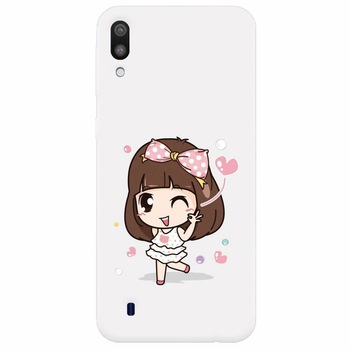 Husa silicon pentru Samsung Galaxy M10, Happy Girl Husa silicon pentru Samsung Galaxy M10, Happy Girl