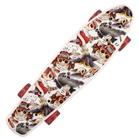 Penny Board Landsurfer cu roti luminoase, 56 cm, ABEC-7, PU, Aluminium, 90 KG Happy Skull