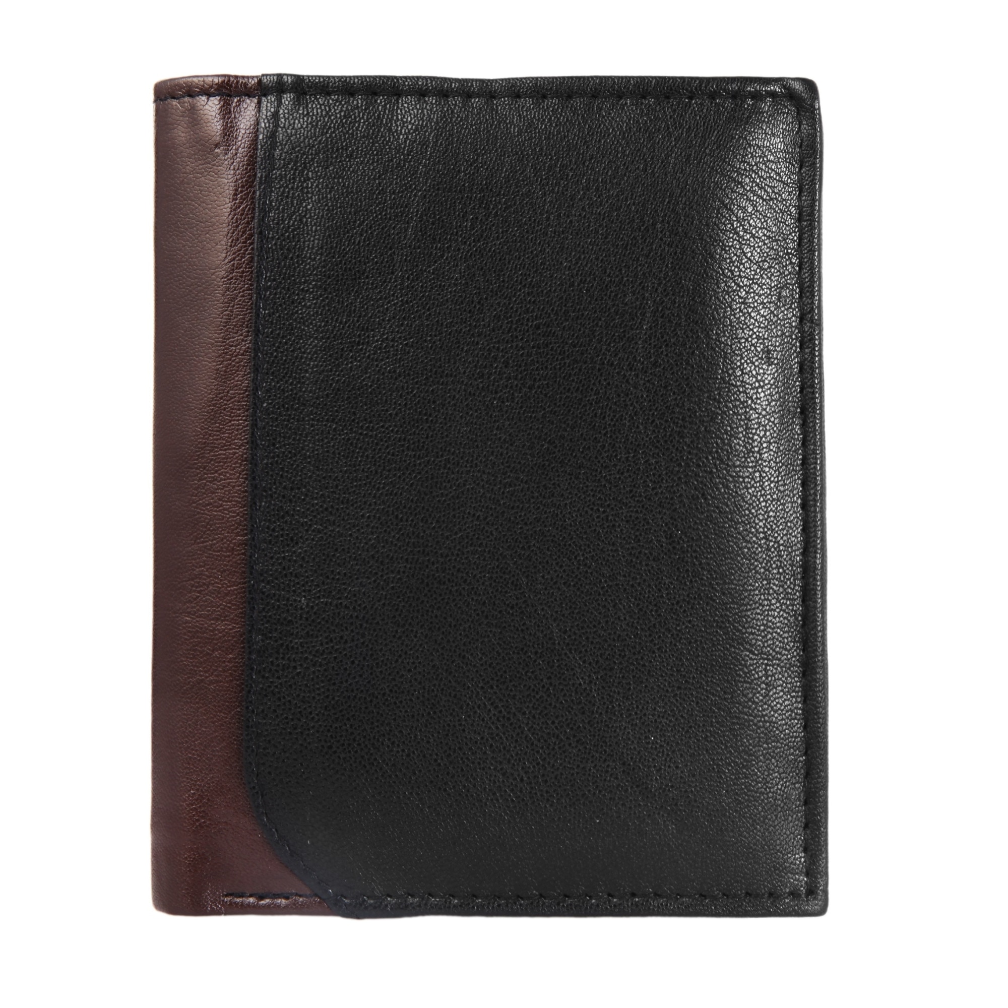 Portofel barbati , Akzent, Ice Star Wallet , protectie RFID, vertical, piele de capra, negru cu insertie maro - 3000364-001