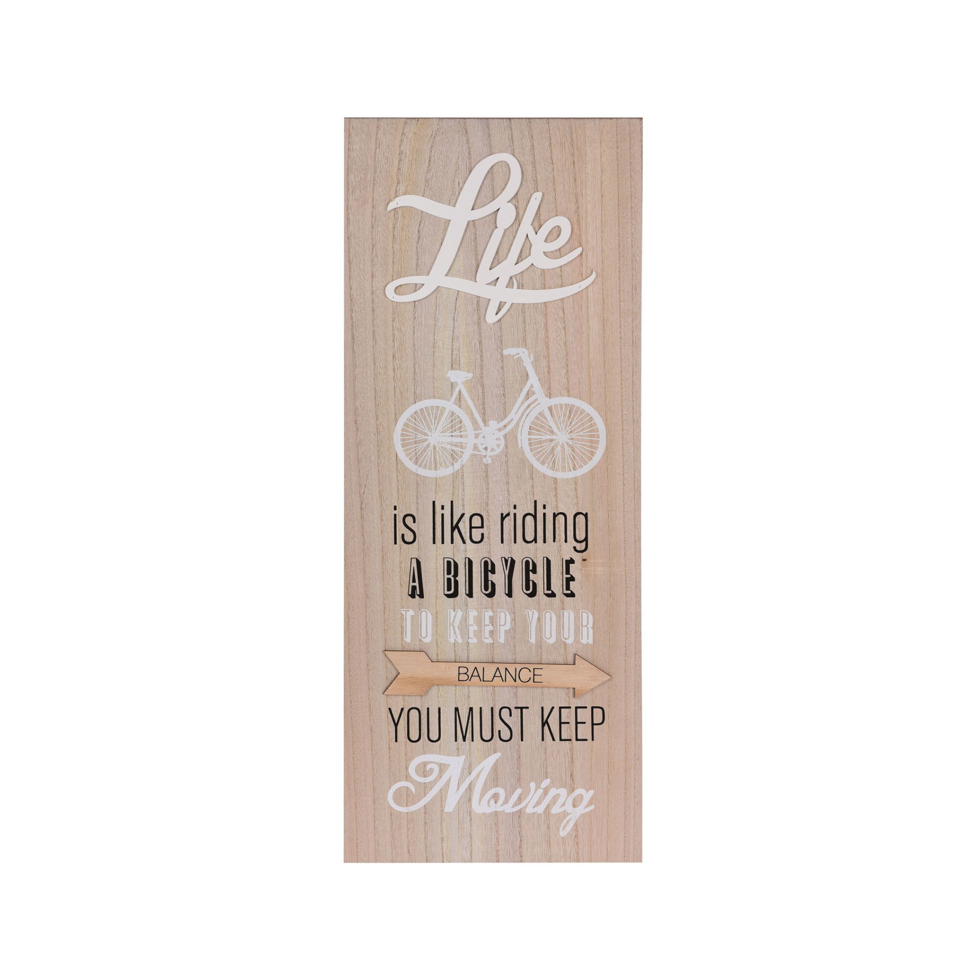 Tabla de lemn, cu mesaj motivational, 77x30 cm