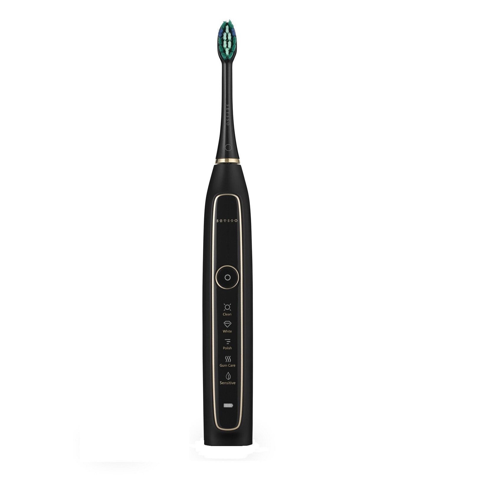 Periuta de dinti sonica electrica Seysso Gold Black, 5 programe, 96000 miscari pe minut, Tehnologie DCT+, Baterie Li-Ion, Timer, Husa magnetica cu incarcare, Negru