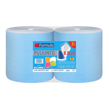 Set 2 role prosop hartie FORMULA, 3 straturi (un strat albastru, 2 straturi albe), 138 m/rola, 100% celuloza pura, avizata pentru contact cu alimentele Set 2 role prosop hartie FORMULA, 3 straturi (un strat albastru, 2 straturi albe), 138 m/rola, 100% celuloza pura, avizata pentru contact cu alimentele