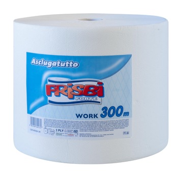 Rola prosop hartie Frisbi Forte, 2 straturi, 300 m, alb, 100% celuloza pura Rola prosop hartie Frisbi Forte, 2 straturi, 300 m, alb, 100% celuloza pura