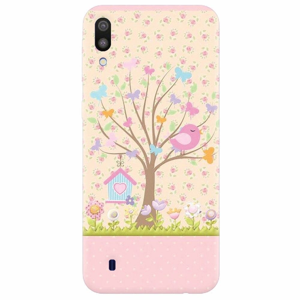 Husa silicon pentru Samsung Galaxy M10, Cute Birdhouse