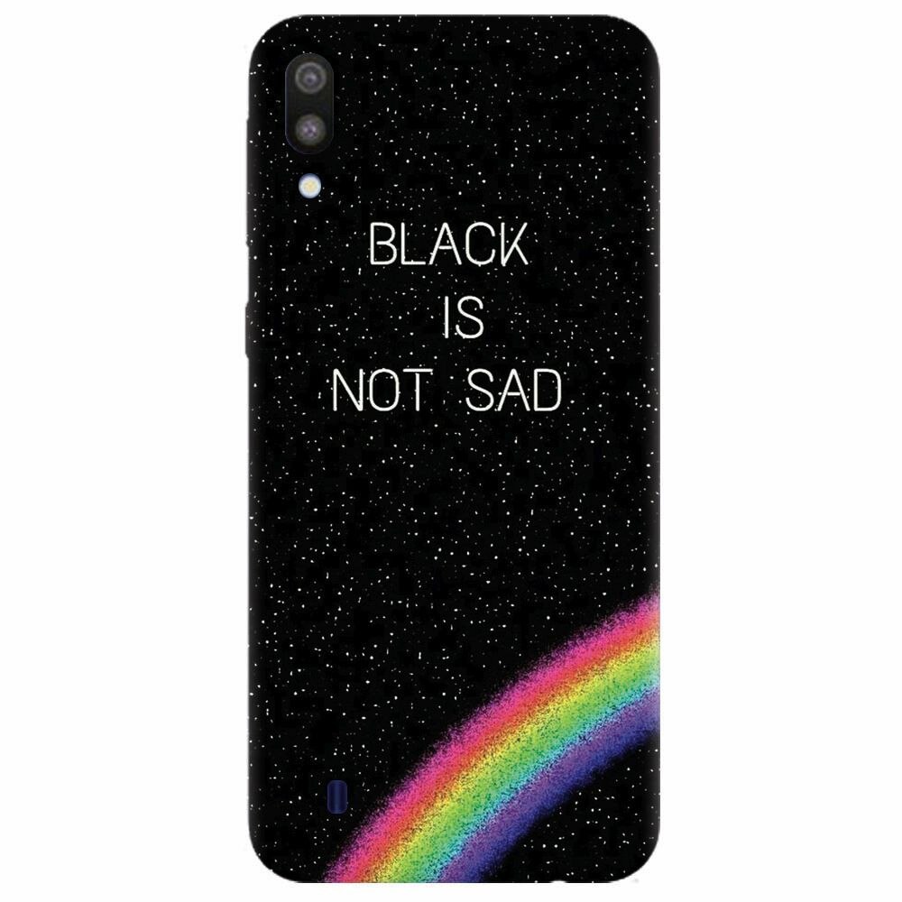 Husa silicon pentru Samsung Galaxy M10, Black Is Not Sad