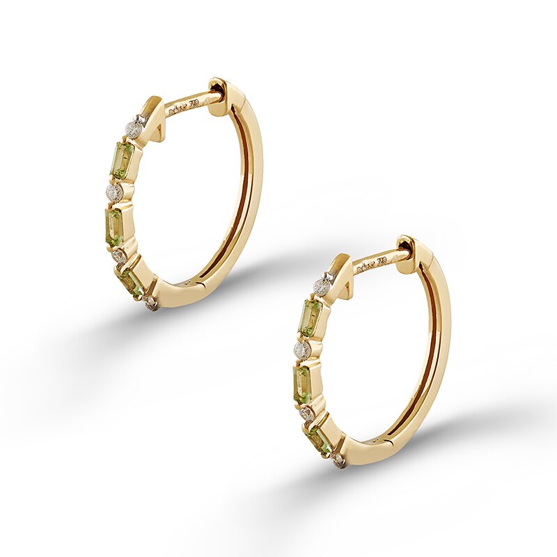 Cercei Deruvo Aur 18k Diamante, Peridot EAJE08898-PEDY