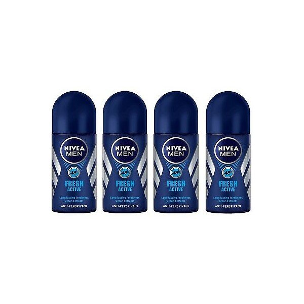 Pachet 4x Deodorant roll-on Nivea Men Fresh Active