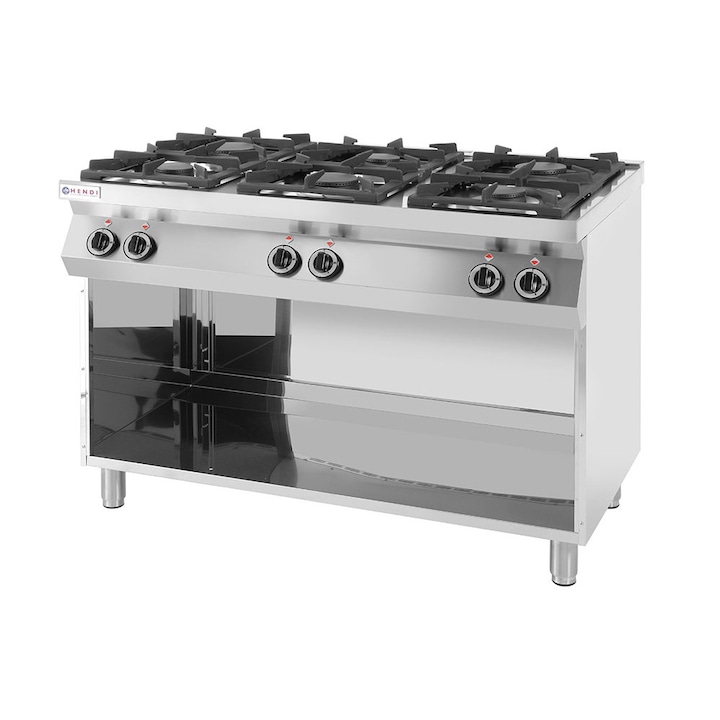 Газов котлон Hendi Kitchen Line с 6 горелки от неръждаема стомана 28.5 kW 1200x700x(H)900 mm