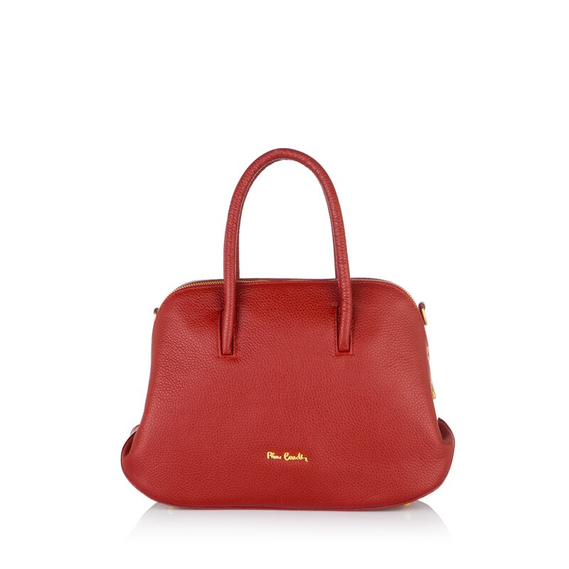 Geanta de piele naturala, Pierre Cardin , Visiniu