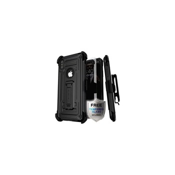 Husa Apple iPhone XS Max + Folie Sticla Ghostek Iron Armor 2 - Negru Husa Apple iPhone XS Max + Folie Sticla Ghostek Iron Armor 2 - Negru