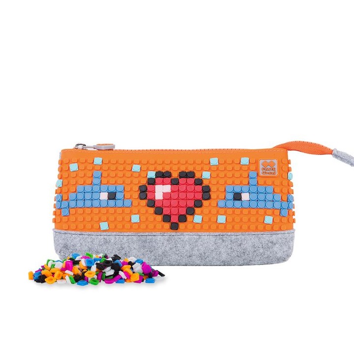 Несесер за моливи Pixie PXA-01, сиво/ оранжево