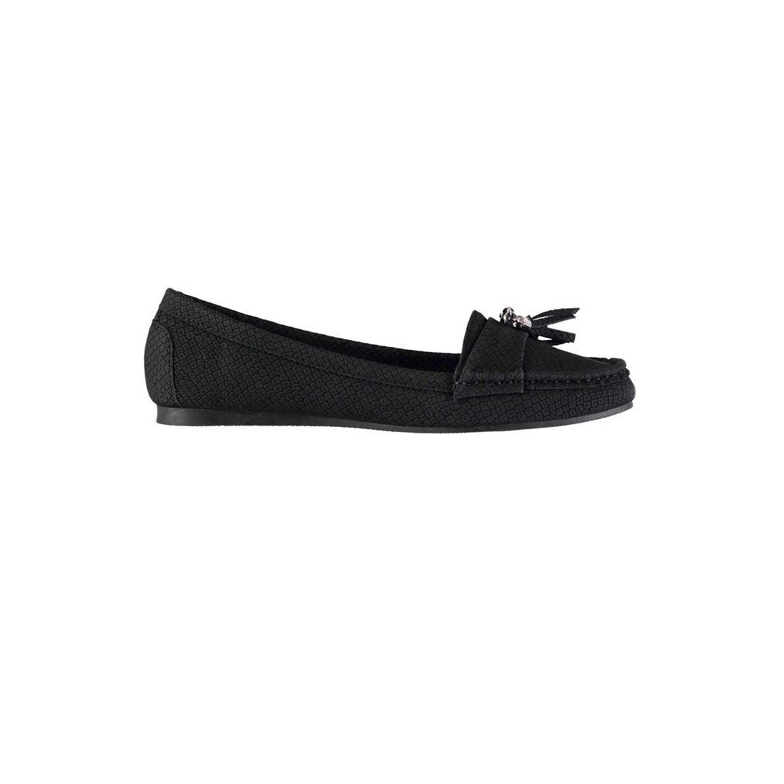 Mocasini eleganti cu panglica Miso Tassel, Negru, 38 EU