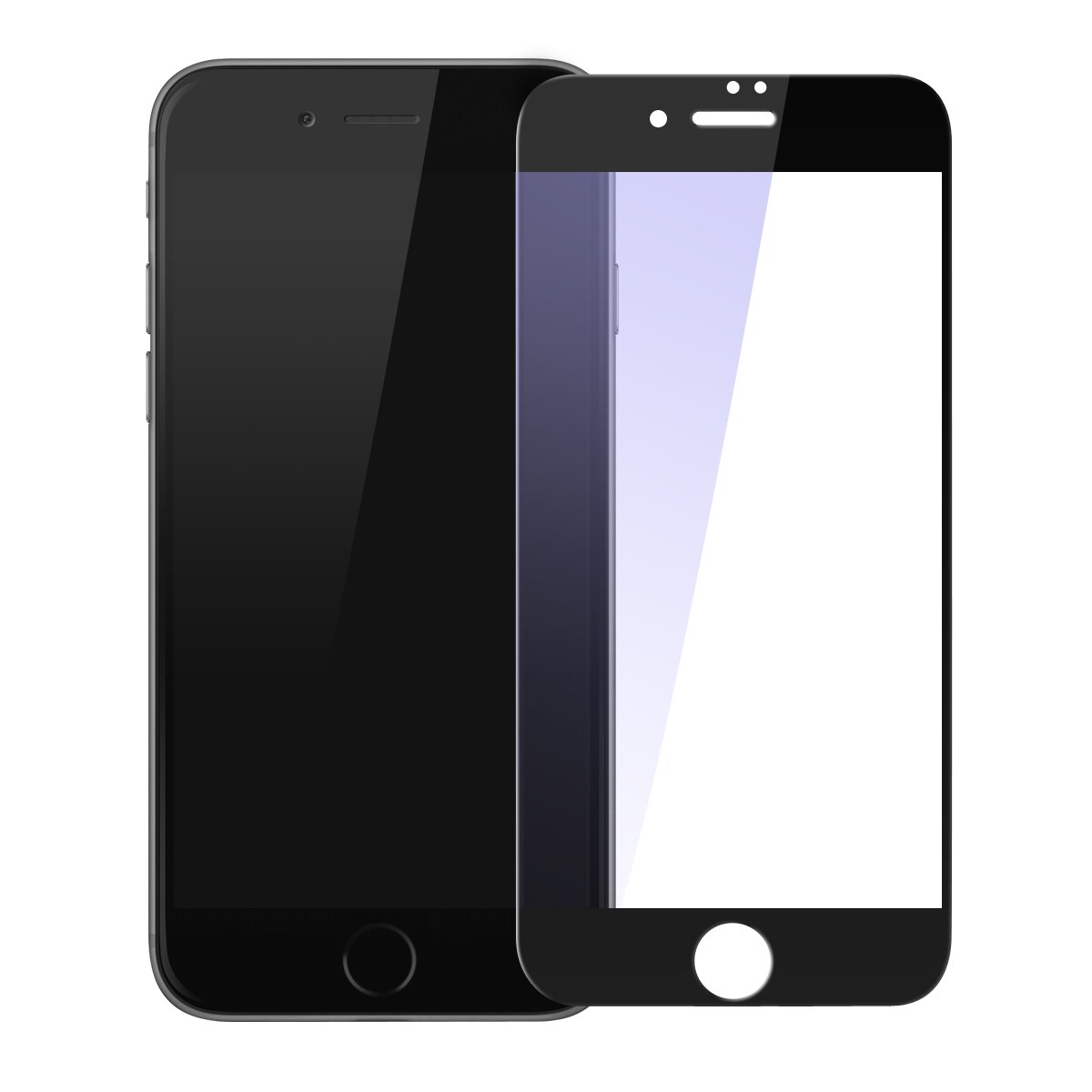 Folie protectie telefon, Baseus, Pentru Apple iPhone 7, Transparent/Negru