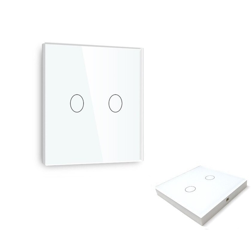 Set intrerupatoare tactile cu panou de sticla touch cap-scara wireless Dublu Tactil
