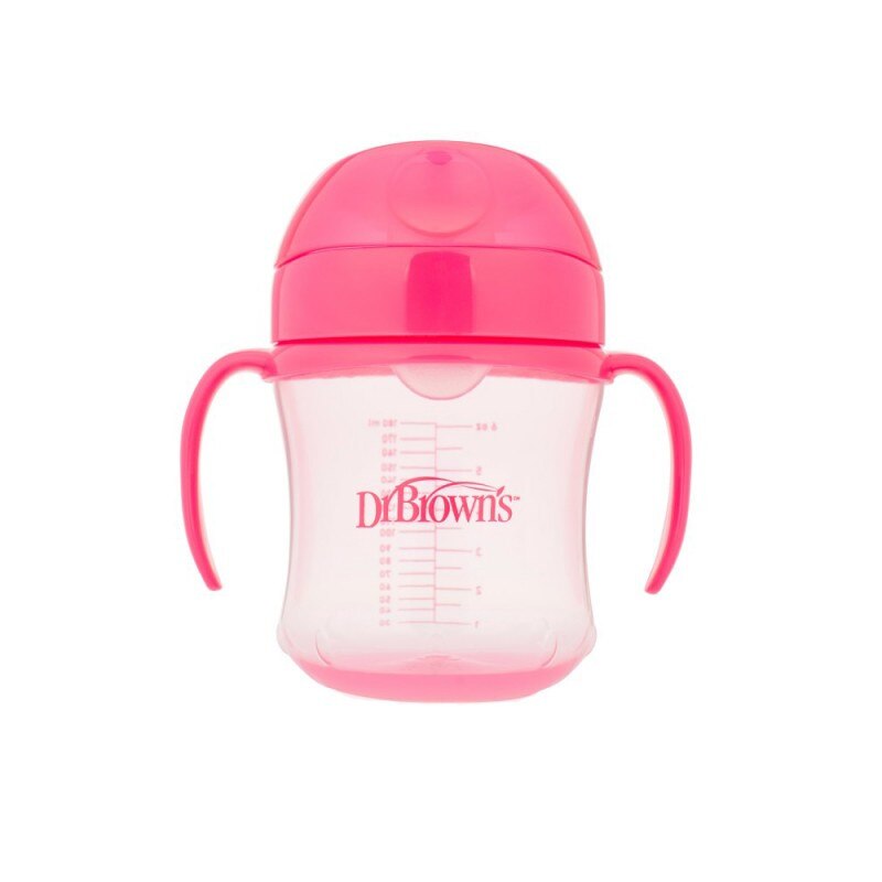 Canita tranzitie Dr. Brown's cu cioc moale si manere, 180 ml., Multicolor