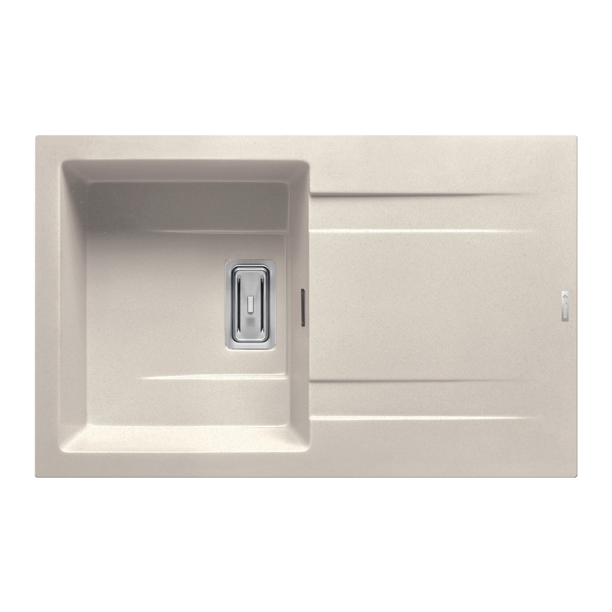 Chiuveta granit Pyramis KARTESIO 790x500, 1 cuva si 1 picurator, adancime 200mm, reversibila, valva dreptunghiulara, finisaj pyragranite bej