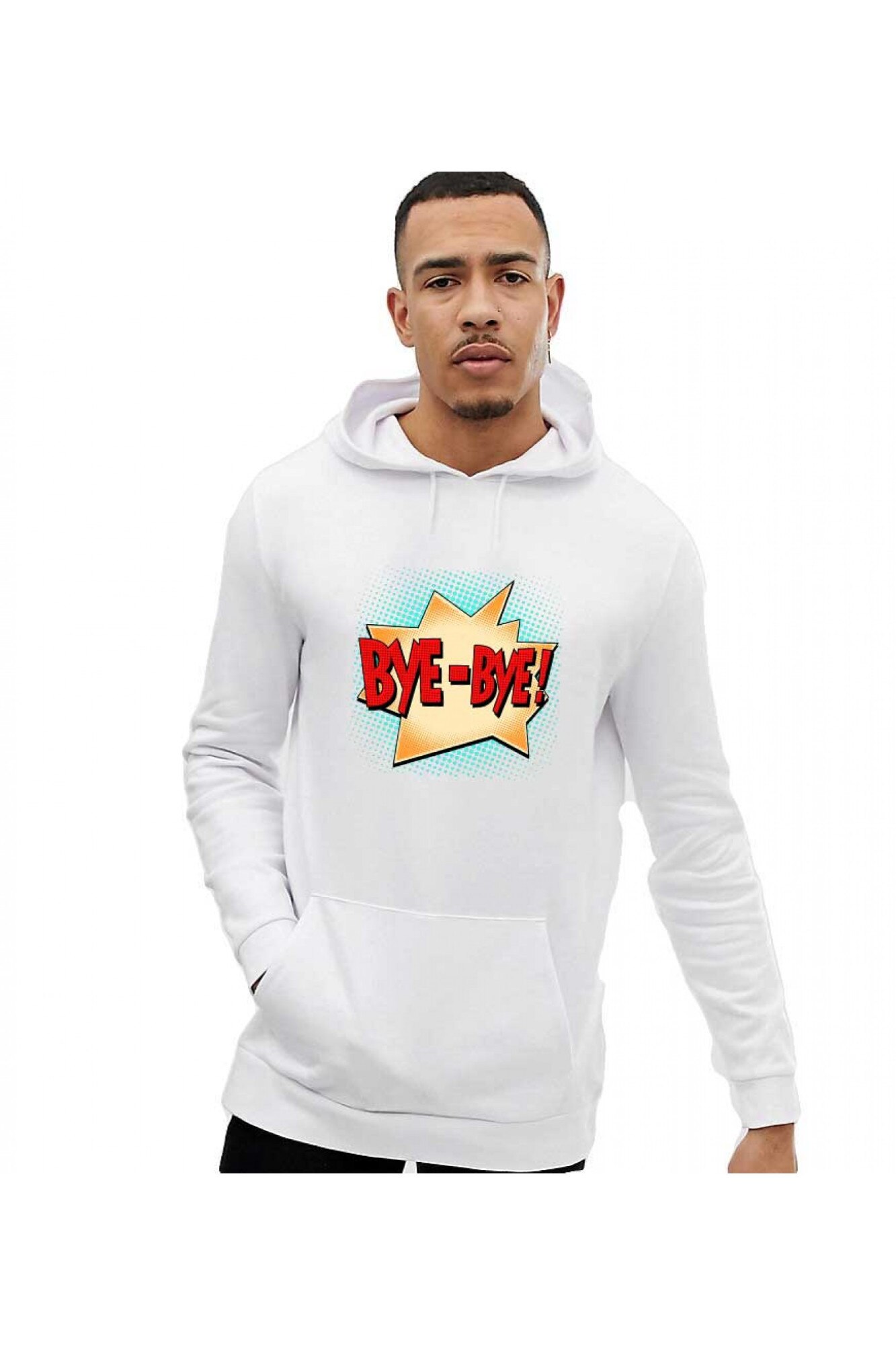 Hanorac Barbati Alb - Bye Bye