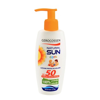 Lotiune cu protectie solara pentru copii SPF 50 Gerocossen Natural Sun - 200 ml Lotiune cu protectie solara pentru copii SPF 50 Gerocossen Natural Sun - 200 ml