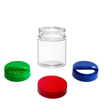 Borcan plastic 100 ml - diametru 53mm cu capac Borcan plastic 100 ml - diametru 53mm cu capac