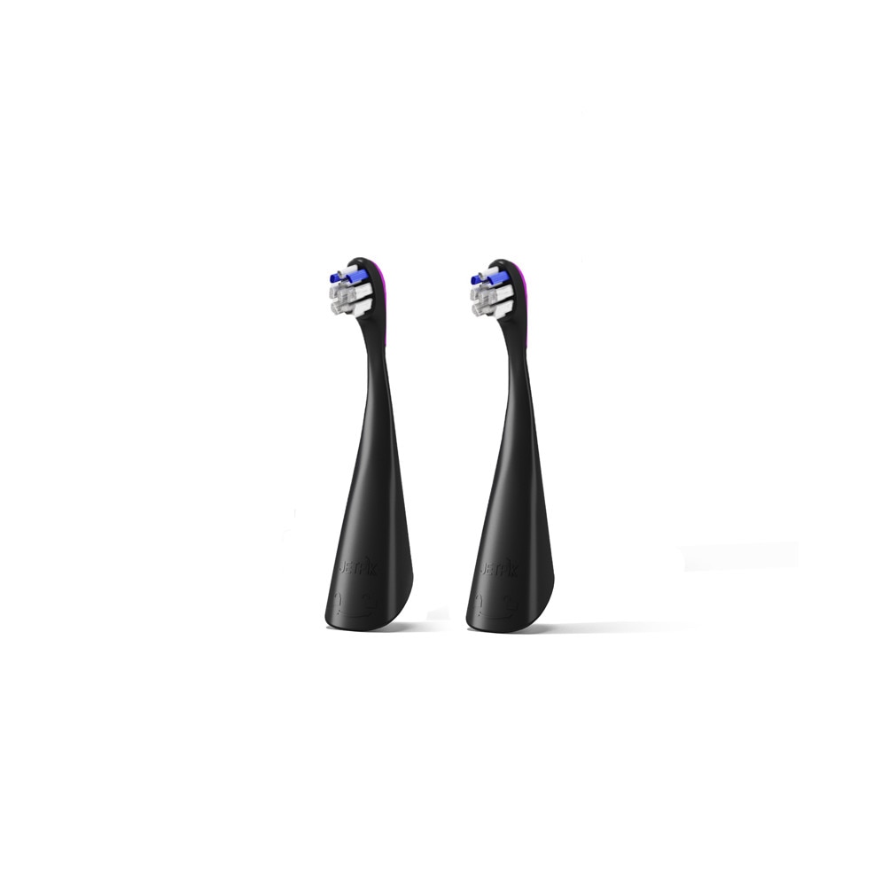 Capete de rezerva pentru periuta sonica Jetpik JP300 uz zilnic si albire Black, 2 buc, Medium, negru