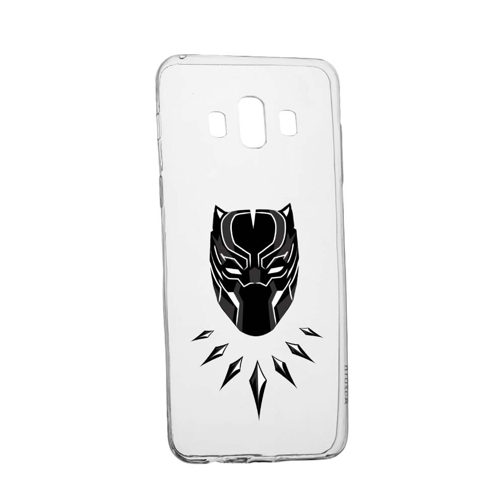Husa de protectie Marvel, Black Panther pentru Samsung Galaxy J6 Plus 2018, rezistenta la uzura, anti-alunecare, din silicon Premium, 243