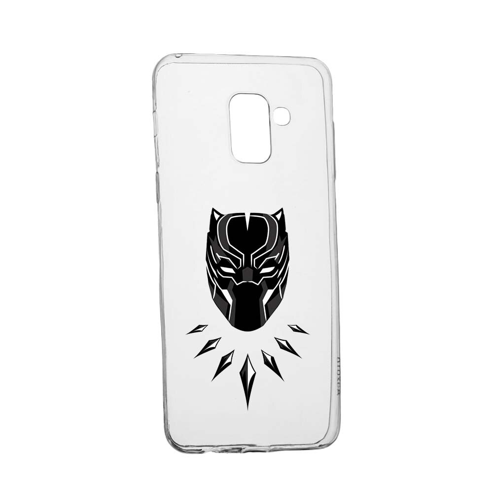 Husa de protectie Marvel, Black Panther pentru Samsung Galaxy Galaxy A6 Plus / J8 2018, rezistenta la uzura, anti-alunecare, din silicon Premium, 243