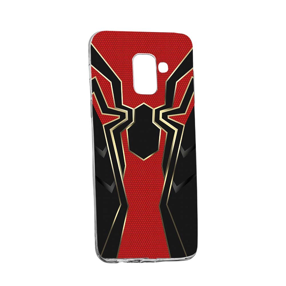 Husa de protectie Marvel, Spider-Man pentru Samsung Galaxy Galaxy A6 Plus / J8 2018, rezistenta la uzura, anti-alunecare, din silicon Premium, 244