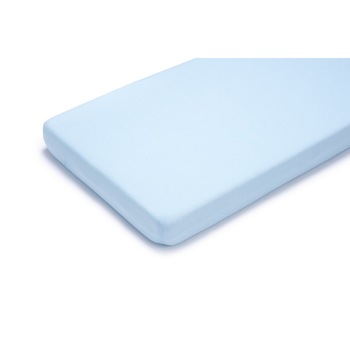 Cearsaf din bumbac cu elastic pe contur 120x60 cm, Albastru Cearsaf din bumbac cu elastic pe contur 120x60 cm, Albastru
